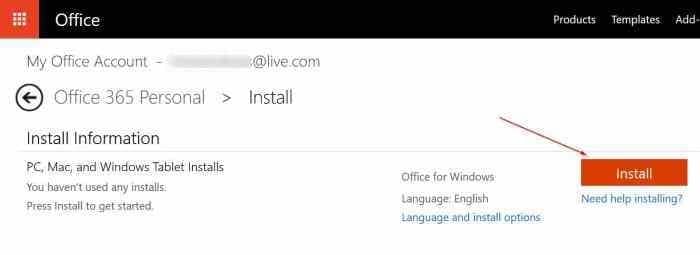 Transferir o Office 365 para outro PC ou computador Windows