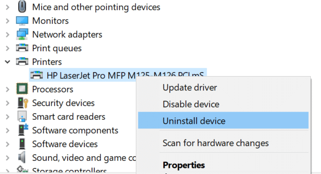 Reinstale o driver da impressora