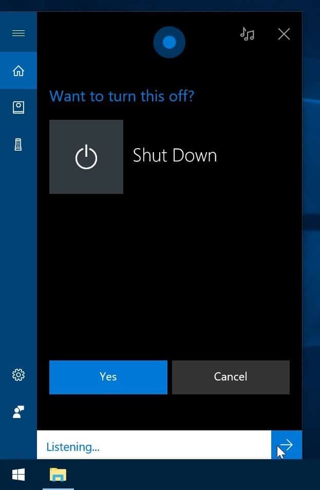 Comandos da Cortana para desligar, reiniciar, bloquear e sair do Windows 10