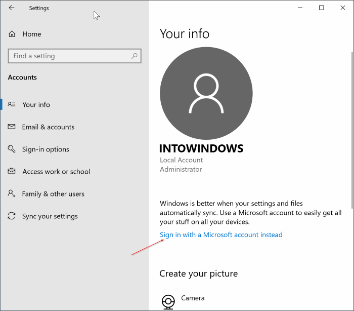 Como usar o Gmail ou Yahoo! Para entrar no Windows 10 2 Criando conta da Microsoft usando Gmail, Yahoo! ou outro endereço de e-mail