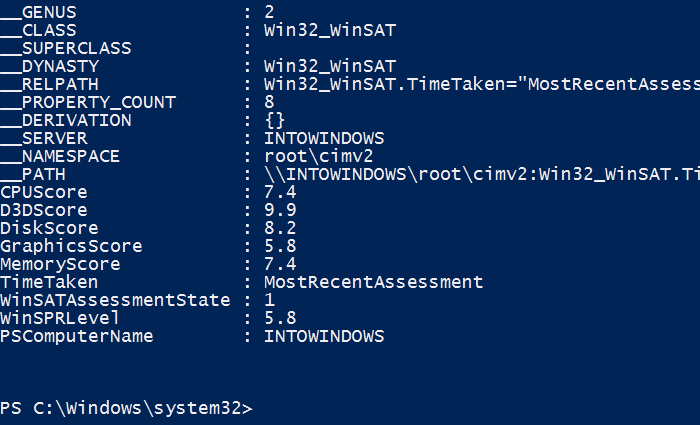 Como visualizar rapidamente a pontuação do índice de experiência do Windows no Windows 10
