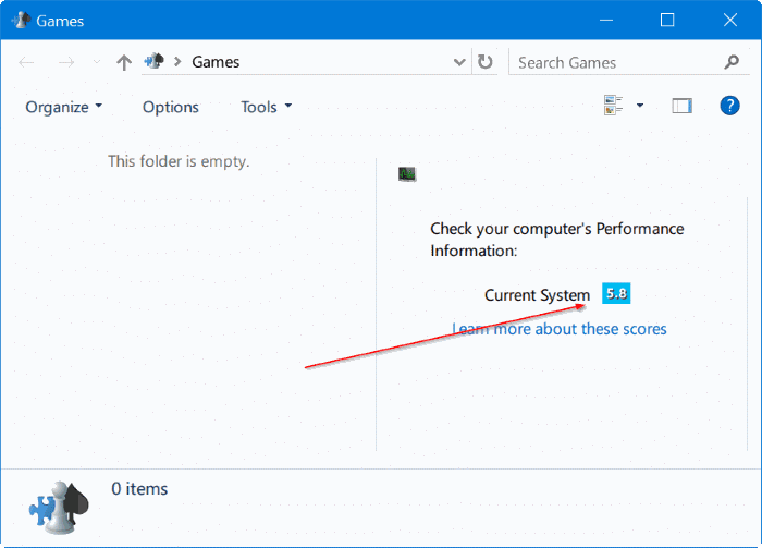 Use o comando Executar para verificar a pontuação WEI