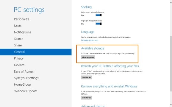 Como visualizar o tamanho dos aplicativos no Windows 8