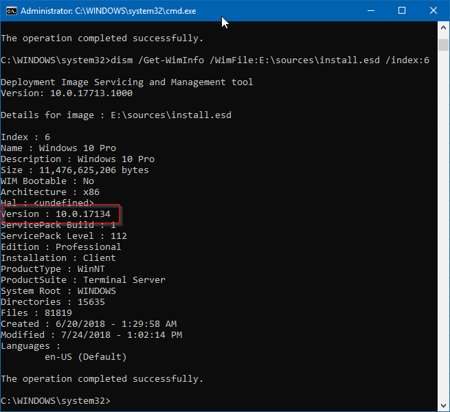 Descobrir o número e a arquitetura da versão ISO do Windows 10