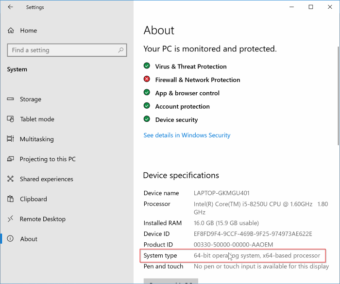 Determinar o tipo de Windows 10 no aplicativo Configurações