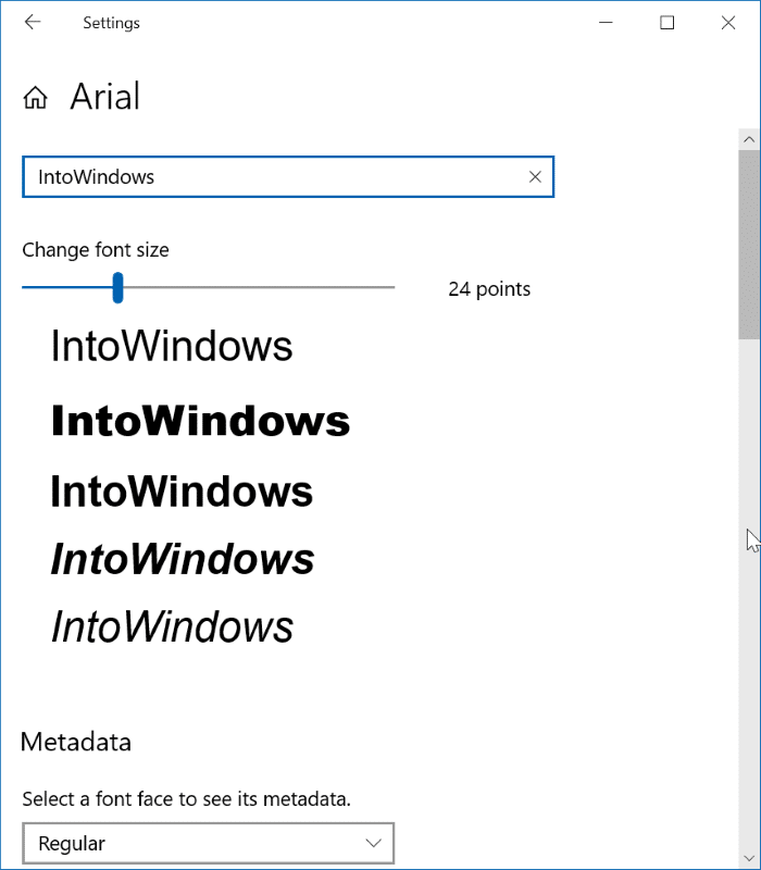 Visualizar uma fonte no Windows 10