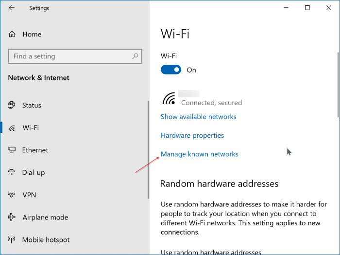 Esqueça e adicione a rede Wi-Fi