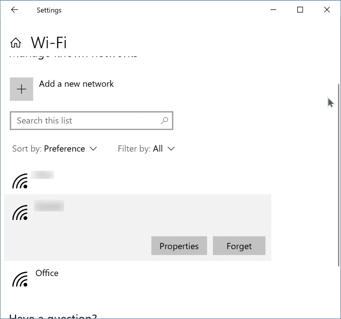 Esqueça e adicione a rede Wi-Fi